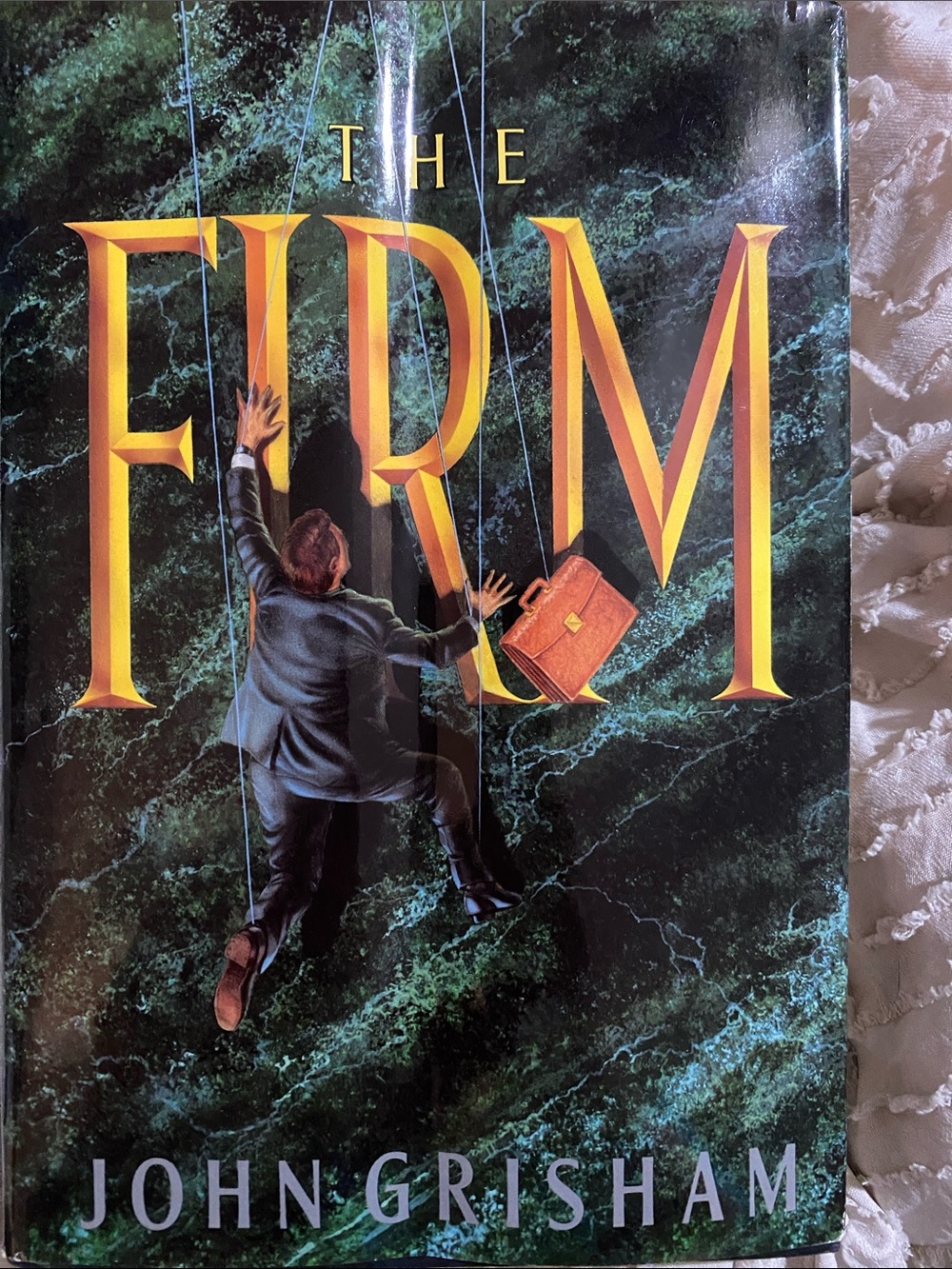 John Grisham "The Firm" Hardcover Book - Green Marble Cover with Gold Title